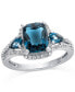 London Blue Topaz (2-5/8 ct. t.w.) and White Topaz (1/4 ct. t.w.) Ring in Sterling Silver