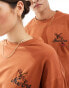 Фото #4 товара New Era unisex embroidered graphic back t-shirt in orange