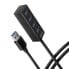 AXAGON HUE-M1AL Mini USB-A-Hub,4x USB-A 3.2 Gen 1, silber - 1,2m