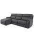 Фото #6 товара Hutchenson 3-Pc. Fabric Chaise Sectional with 2 Power Recliners and Power Headrests