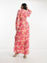 Фото #5 товара Pretty Lavish cut-out maxi dress in pink lily print