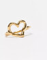 Фото #2 товара ASOS DESIGN Curve waterproof stainless steel molten heart ring in gold tone - GOLD