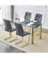 Фото #6 товара Modern minimalist glass dining table, 63"x35.4"x30"