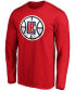Фото #3 товара Men's Kawhi Leonard Red LA Clippers Team Playmaker Name Number Long Sleeve T-shirt
