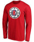 Men's Kawhi Leonard Red LA Clippers Team Playmaker Name Number Long Sleeve T-shirt Красный, L - фото #3