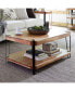 Фото #2 товара Ryegate Natural Live Edge Solid Wood with Metal Coffee Table