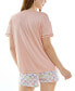 Фото #5 товара Women's 2-Pc. Printed Short Pajamas Set
