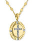 Фото #3 товара Macy's diamond Coin Cross Pendant Necklace (1/10 ct. t.w.) in 14k Gold-Plated Sterling Silver, 16" + 2" extender