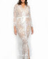 ფოტო #1 პროდუქტის Plus Size Jasmine Eyelash Lace Maxi Robe