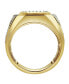 Фото #2 товара HexWall Natural Certified Diamond 1.3 cttw Round Cut 14k Yellow Gold Statement Ring for Men