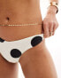 Фото #4 товара ASOS DESIGN Cindy high leg hipster bikini bottom in mono spot