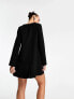 Фото #3 товара ASOS DESIGN long sleeve dropped waist box pleat mini dress in black