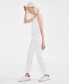 Фото #2 товара Petite Bright White Mid-Rise Girlfriend Jeans, Created for Macy's