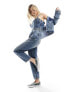 Фото #1 товара Tommy Jeans denim bustier jumpsuit in mid wash