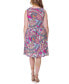Print Sleeveless Pleated Knee Length Pocket Dress