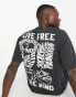 Фото #1 товара Selected Homme oversized t-shirt with live free back print in black