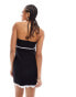 Фото #4 товара Miss Selfridge tailored bandeau double layer bow mini dress in black