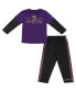 ფოტო #1 პროდუქტის Toddler Boys and Girls Purple, Black LSU Tigers Long Sleeve T-shirt and Pants Set