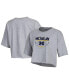 ფოტო #1 პროდუქტის Women's Heather Gray Michigan Wolverines Boyfriend Cropped T-shirt