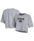 Фото #1 товара Women's Heather Gray Michigan Wolverines Boyfriend Cropped T-shirt