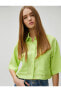Фото #1 товара Standart Gömlek Yaka Düz Yeşil Kadın Gömlek 3sal60006ıw