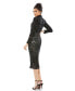 ფოტო #2 პროდუქტის Women's Embellished Mock Neck Long Sleeve Dress