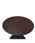 42.13" Modern Round Dining Table, Four Patchwork Tabletops With Brown Oak