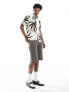 Superdry Hawaiian shirt in silhouette off white