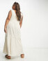 ASOS DESIGN Curve crinkle trapeze maxi sundress in natural