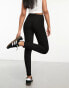 Фото #2 товара Pieces exclusive high waist ribbed leggings in black