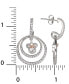 ფოტო #4 პროდუქტის Cubic Zirconia Minnie Mouse Double Circle Drop Earrings in Sterling Silver & 18k Rose Gold-Plate