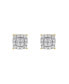 ფოტო #4 პროდუქტის Round Cut Natural Diamond (0.31 cttw) 14k Yellow Gold Earrings Rounded Square Design
