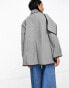 River Island wool scarf coat in mid grey