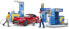 Фото #7 товара bruder 62111 - Bworld Petrol Station with Petrol Pump, Charging Station E-Cars, Roadster, Driver, Wash Area, Tankwart - 1:16 Play Set Car Washing System Car Racing Car Toy Car