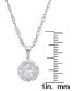 Фото #2 товара Macy's cubic Zirconia Millennial Ball Pendant Necklace 16" in Silver Plate