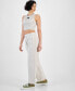 Women's High-Waist Wide-Leg Belted Pleated Pants