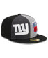 ფოტო #1 პროდუქტის Men's Gray, Black New York Giants 2023 Sideline 59FIFTY Fitted Hat
