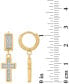 ფოტო #3 პროდუქტის Cubic Zirconia Cross Dangle Huggie Hoop Earrings in 14k Gold-Plated Sterling Silver, Created for Macy's