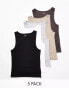 Фото #1 товара ASOS DESIGN 5 pack muscle rib vest in multiple colours