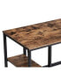 Фото #6 товара Industrial 55 Inch Wood And Metal Desk With 2 Shelves