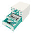 Esselte Leitz Wow Cube - Rubber - Turquoise - White - 5 drawer(s) - 287 mm - 363 mm - 270 mm