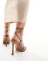 Фото #3 товара ASOS DESIGN Wide Fit Native strappy heeled sandals in beige