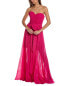 Rene Ruiz Pleated Chiffon Gown Women's