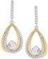 ფოტო #1 პროდუქტის Cubic Zirconia Teardrop Drop Earrings in Sterling Silver & 14k Gold-Plate