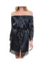 Women's Women's Off-The-Shoulder Lace Trim The Hair and Makeup Robe