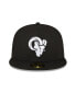 Фото #2 товара Men's Black Los Angeles Rams 1990 Pro Bowl Side Patch 59FIFTY Fitted Hat
