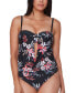 Bar Iii 284804 Women's Floral-Print Tankini Top Swimsuit, Size Large