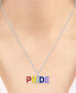 ფოტო #4 პროდუქტის Diamond Accent PRIDE Pendant Necklace in Sterling Silver, 16" + 4" extender