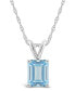 Фото #1 товара Macy's aquamarine Pendant Necklace (1-3/8 ct.t.w) in 14K White Gold