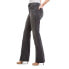 Фото #2 товара Jordache Women's 30" High Rise Flare Jeans 6 Black 100% Cotton Pull-On Pockets